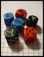 Dice : Dice - 6D - Star Trek Dice Set Red Blue and Black